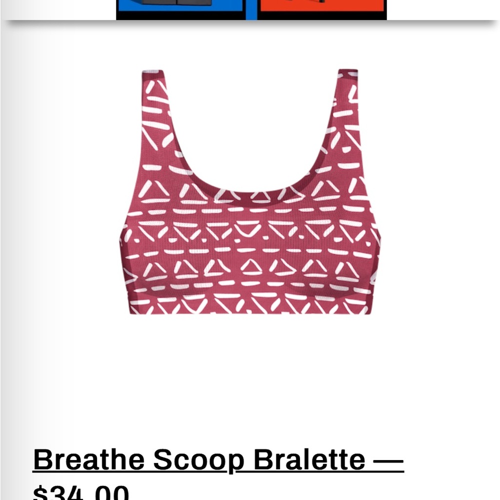 Me undies scoop‎ breathe bralette size 4x maroon white geometric women’s